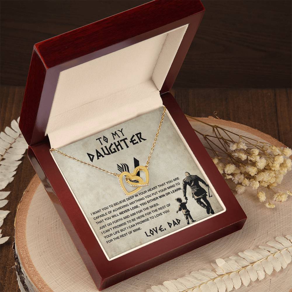 Gift For Daughter - Premium Interlocking Hearts Necklace