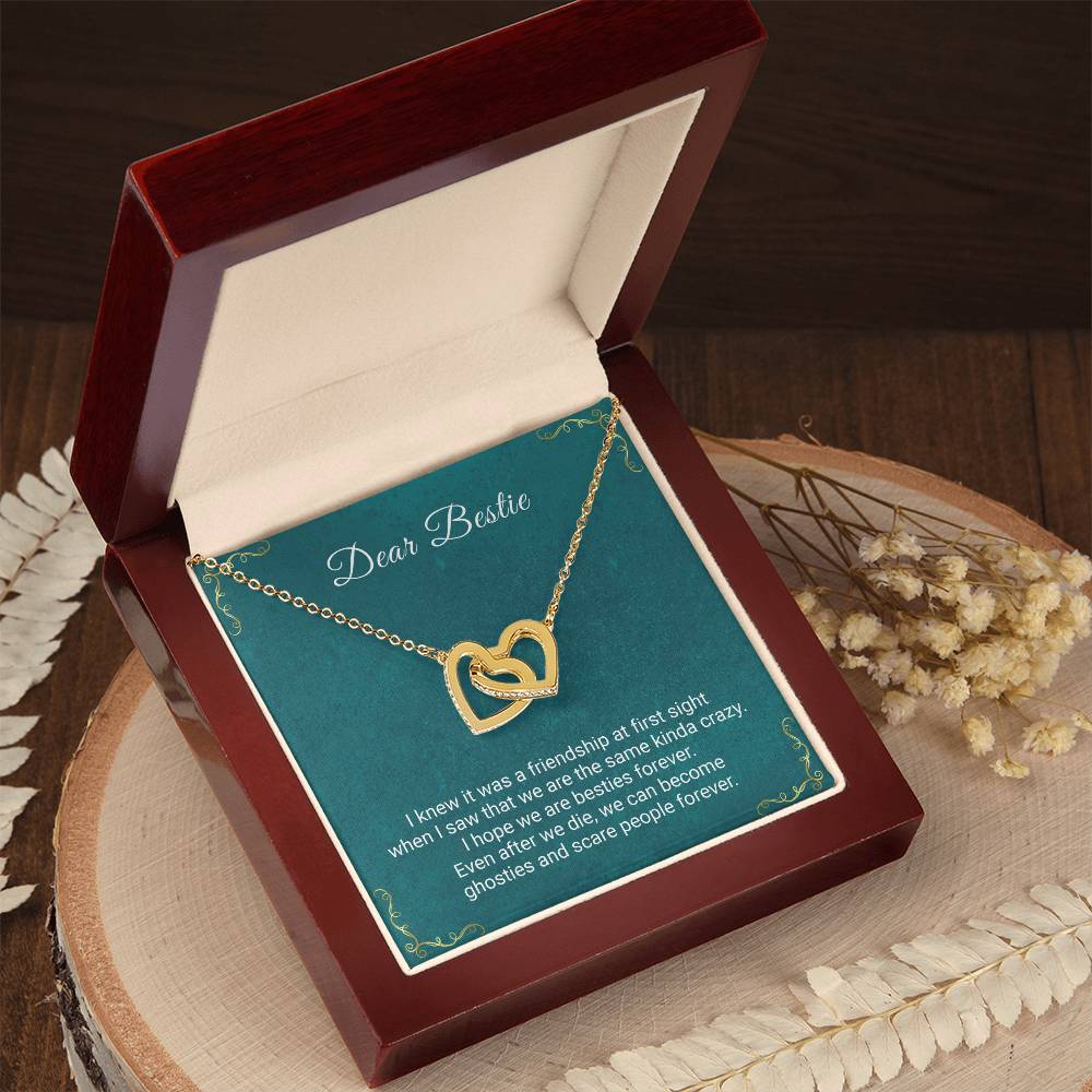 Dear Bestie - I Hope We'Re Besties Forever - Necklace Interlocking Hearts Necklace