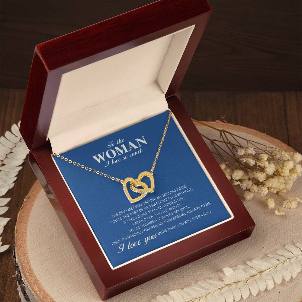 To The Woman I Love So Much - Interlocking Heart Necklace Interlocking Hearts Necklace