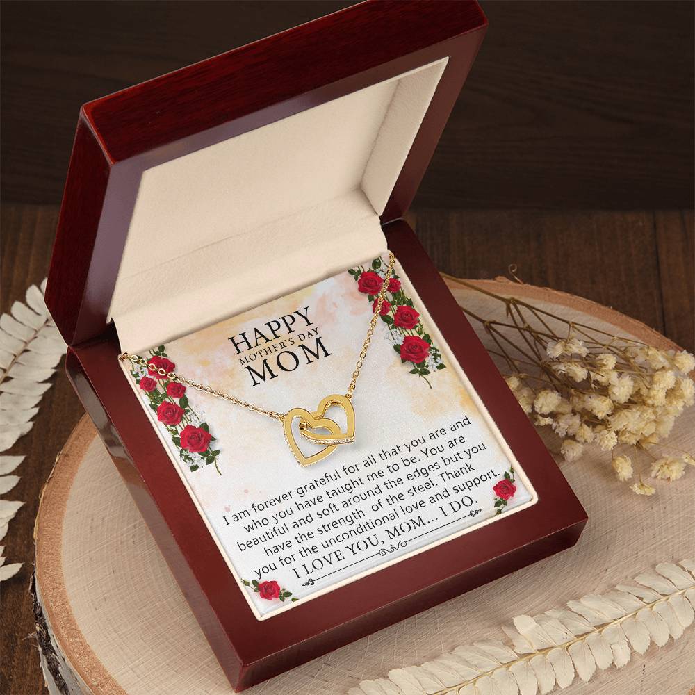 Gift For Mom Birthday Interlocking Hearts Necklace