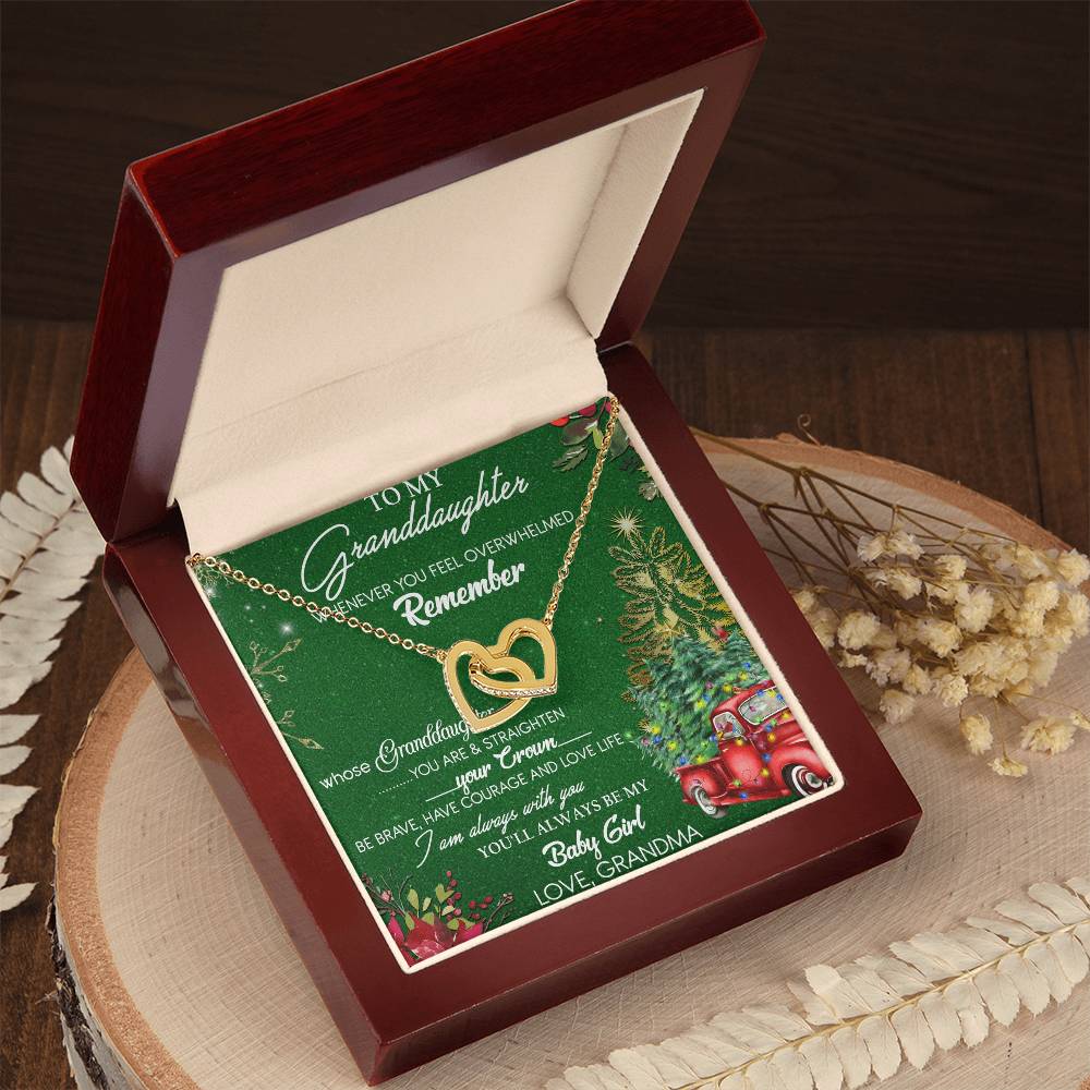 To My Granddaughter Interlocking Hearts Necklace Message Card