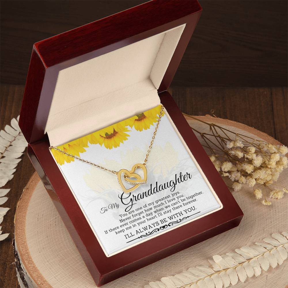 To My Granddaughter-Interlocking Hearts Necklace
