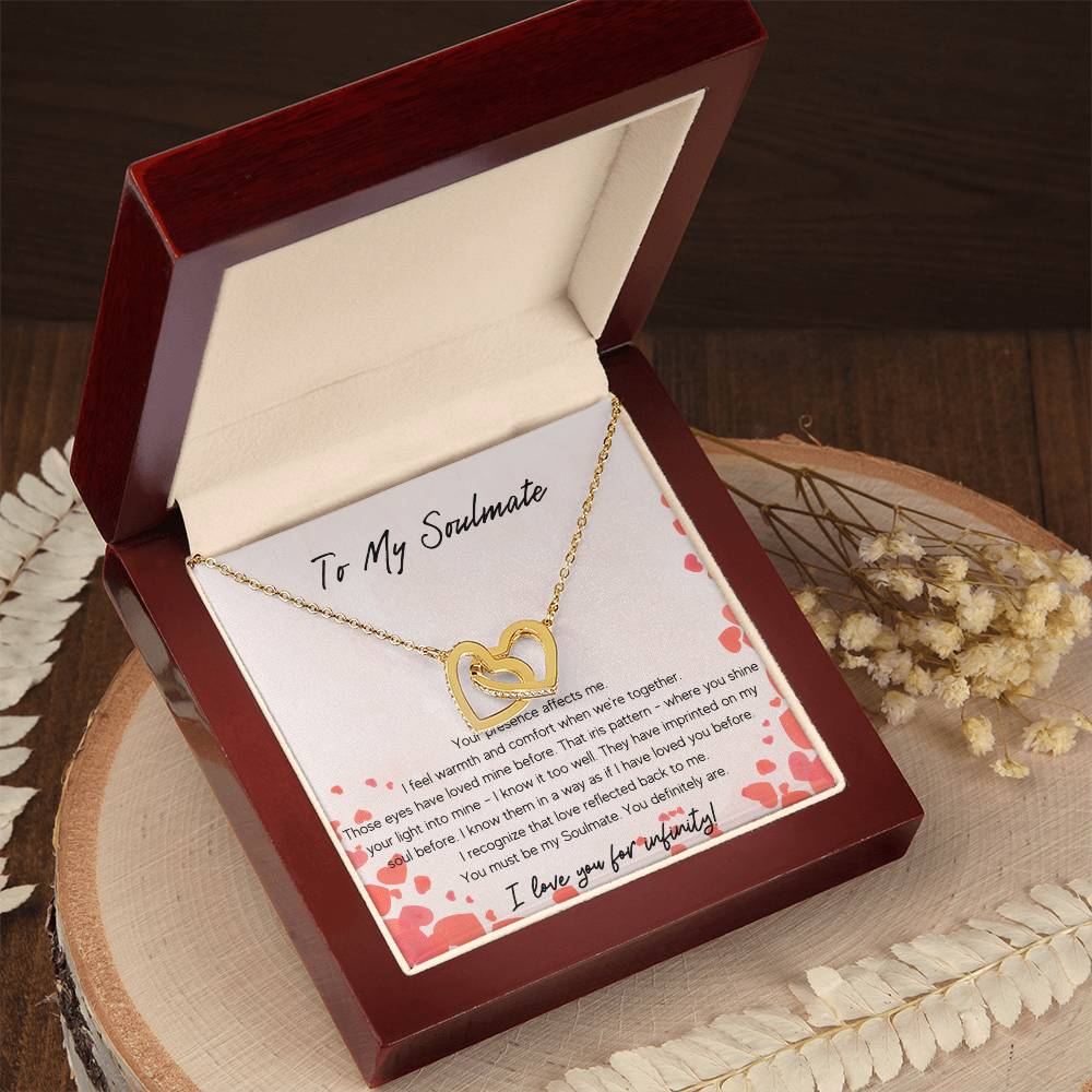 To My Soulmate Interlocking Hearts Necklace