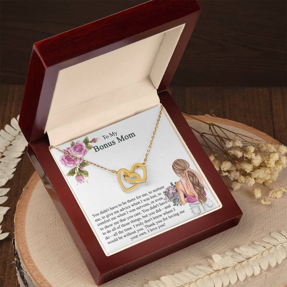 Step Mom Gift Bonus Mom Necklace Present For Stepmom For Mother'S Day Christmas Birthday Double Circles Mother - Necklace Interlocking Hearts Necklace