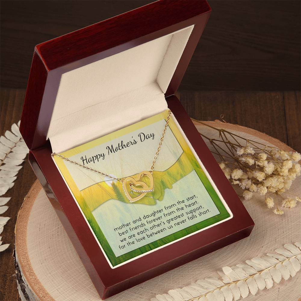 To My Mother - Interlocked Heart Mother Daughter Necklace - Gift For Mom From Daughter - Best Mother'S Day Present Birthday Gift Interlocking Hearts Necklace