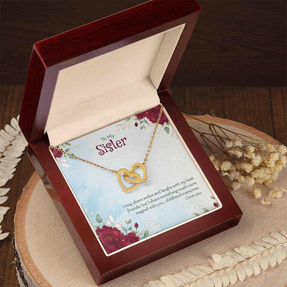 Interlocking Hearts Necklace For Sister