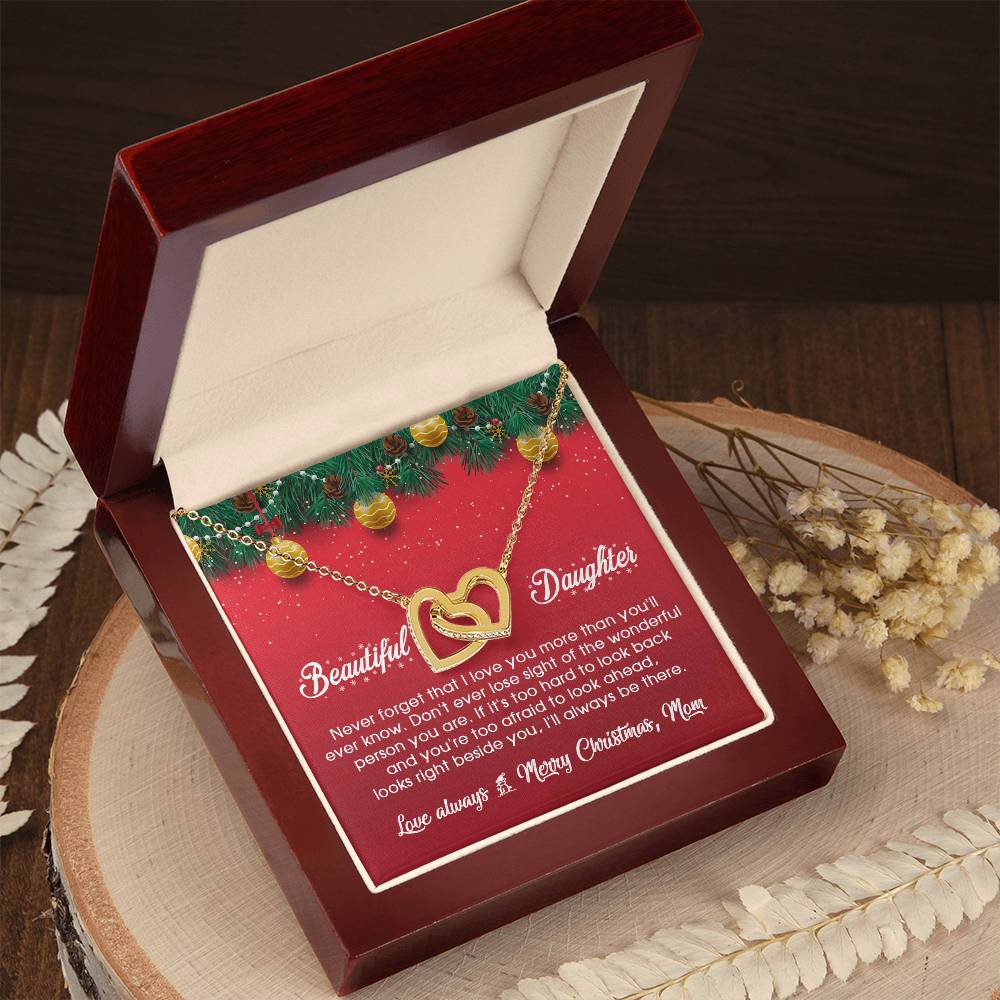 I Will Always Be There With You In Christmas - Interlocking Hearts Necklace