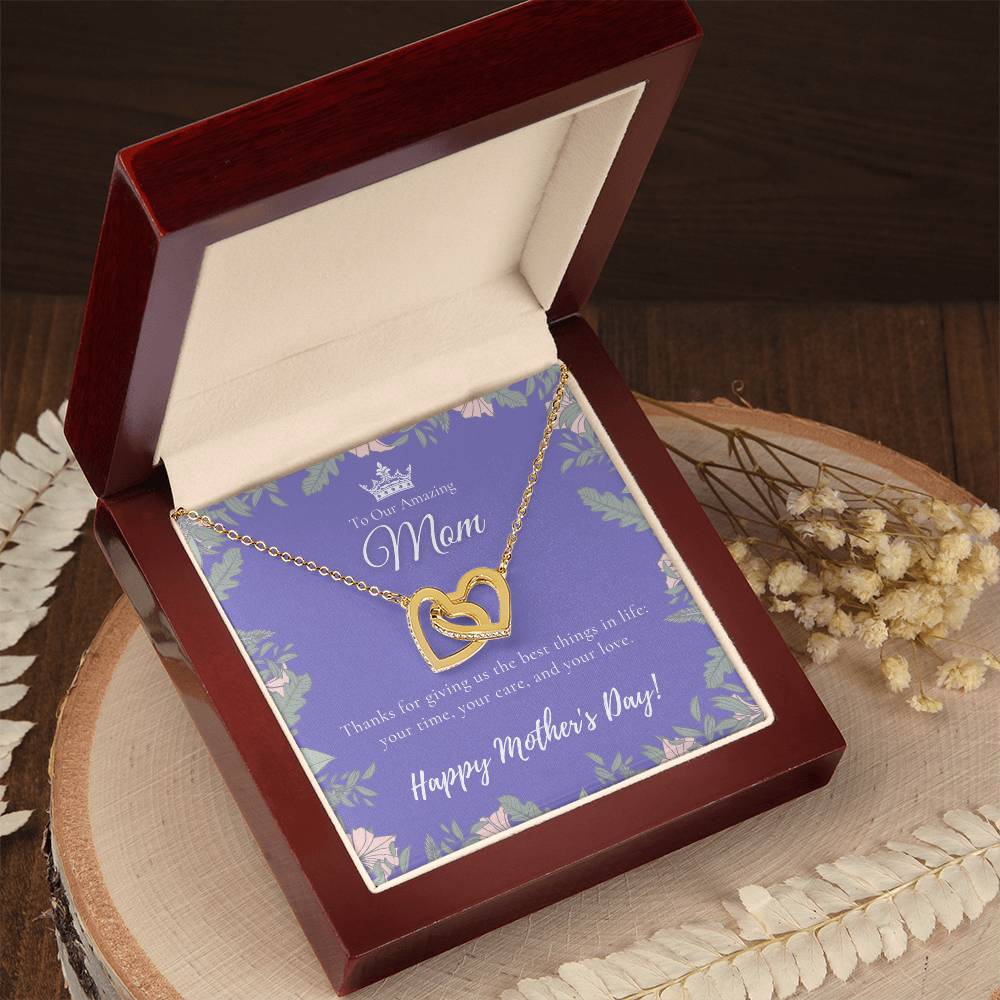 To Our Amazing Mom Necklace Happy Mother’S Day Gift Personalized Mom Gift Mothers Necklace Gift For Mom Best Mom Gift Interlocking Hearts Necklace