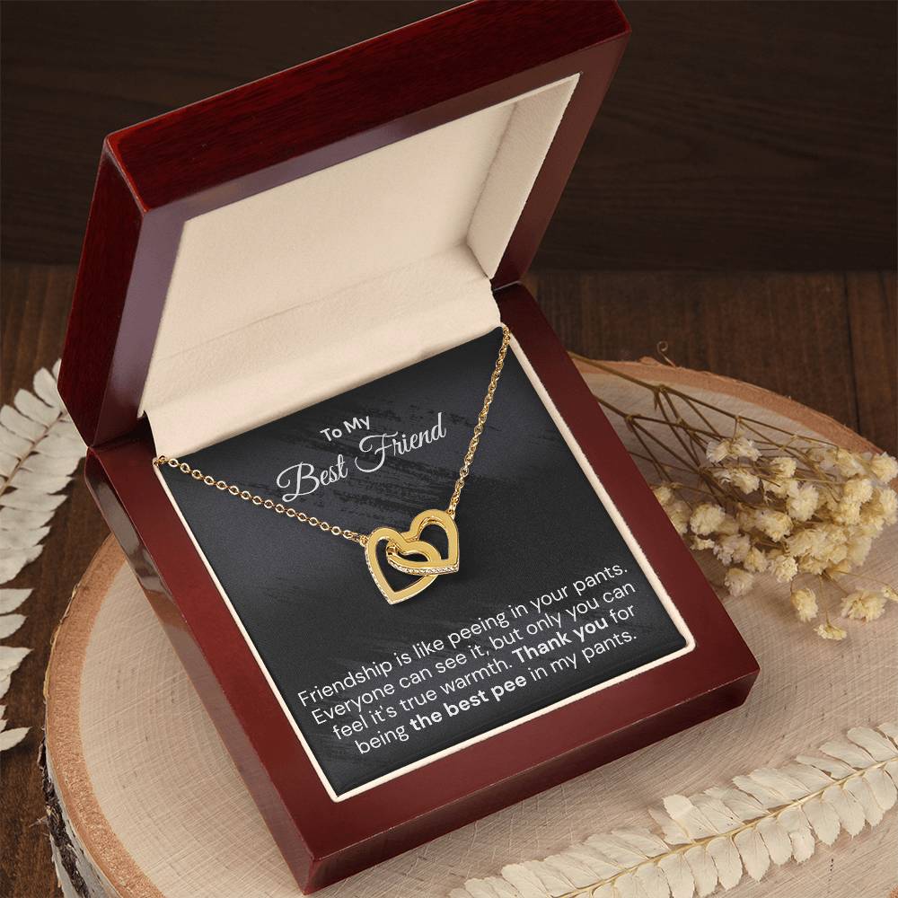 Funny Gift For Your Best Friend Interlocking Hearts Necklace