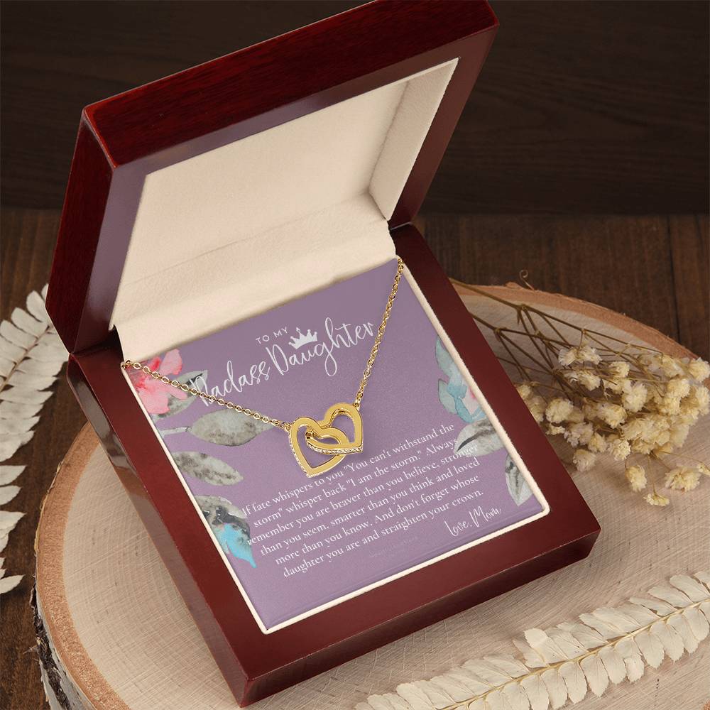 Daughter Gift From Mom Heart Necklace Daughter Gift Interlocking Necklace To Daughter Daughter Graduation Birthday Gift Necklace Interlocking Hearts Necklace