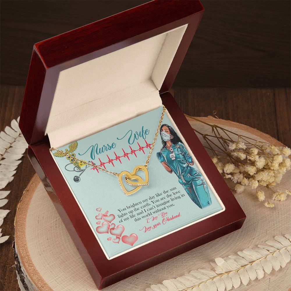 Love Your Nurse Interlocking Hearts Necklace