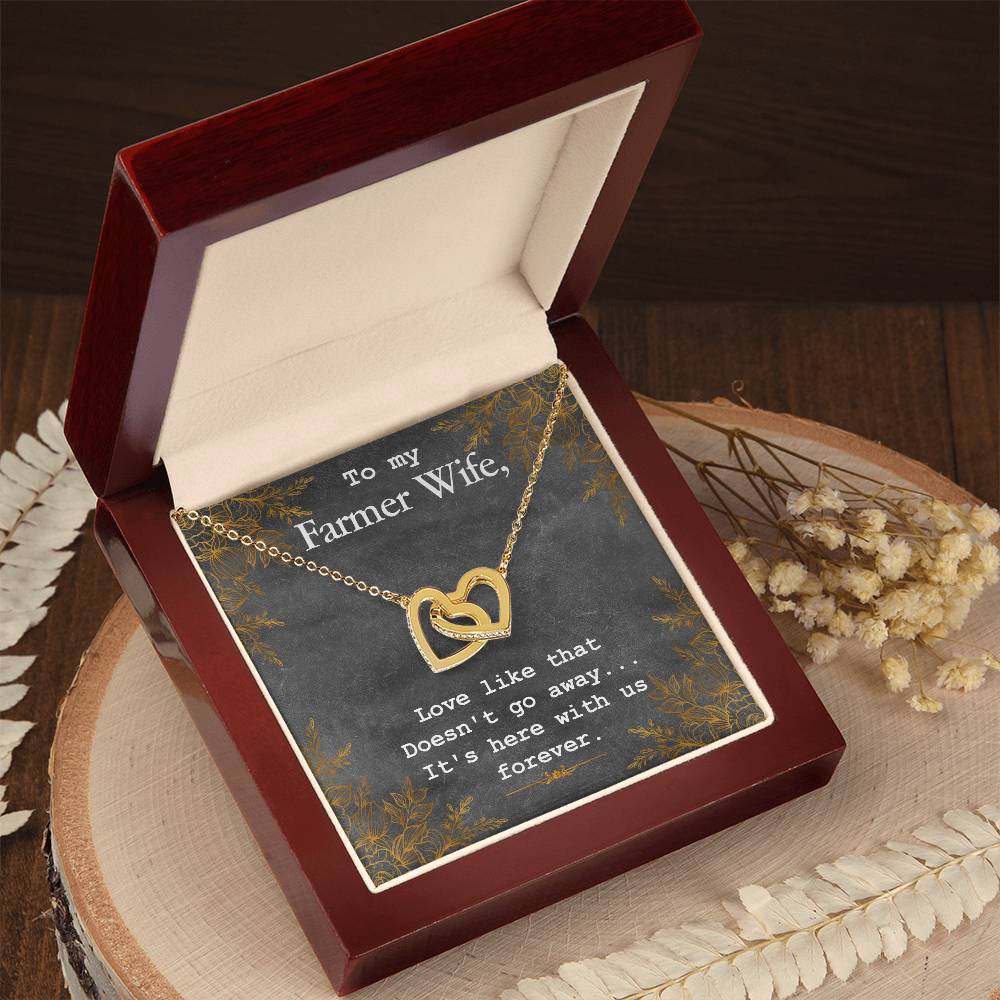To My Farmer Wife Necklace Interlocking Hearts Necklace