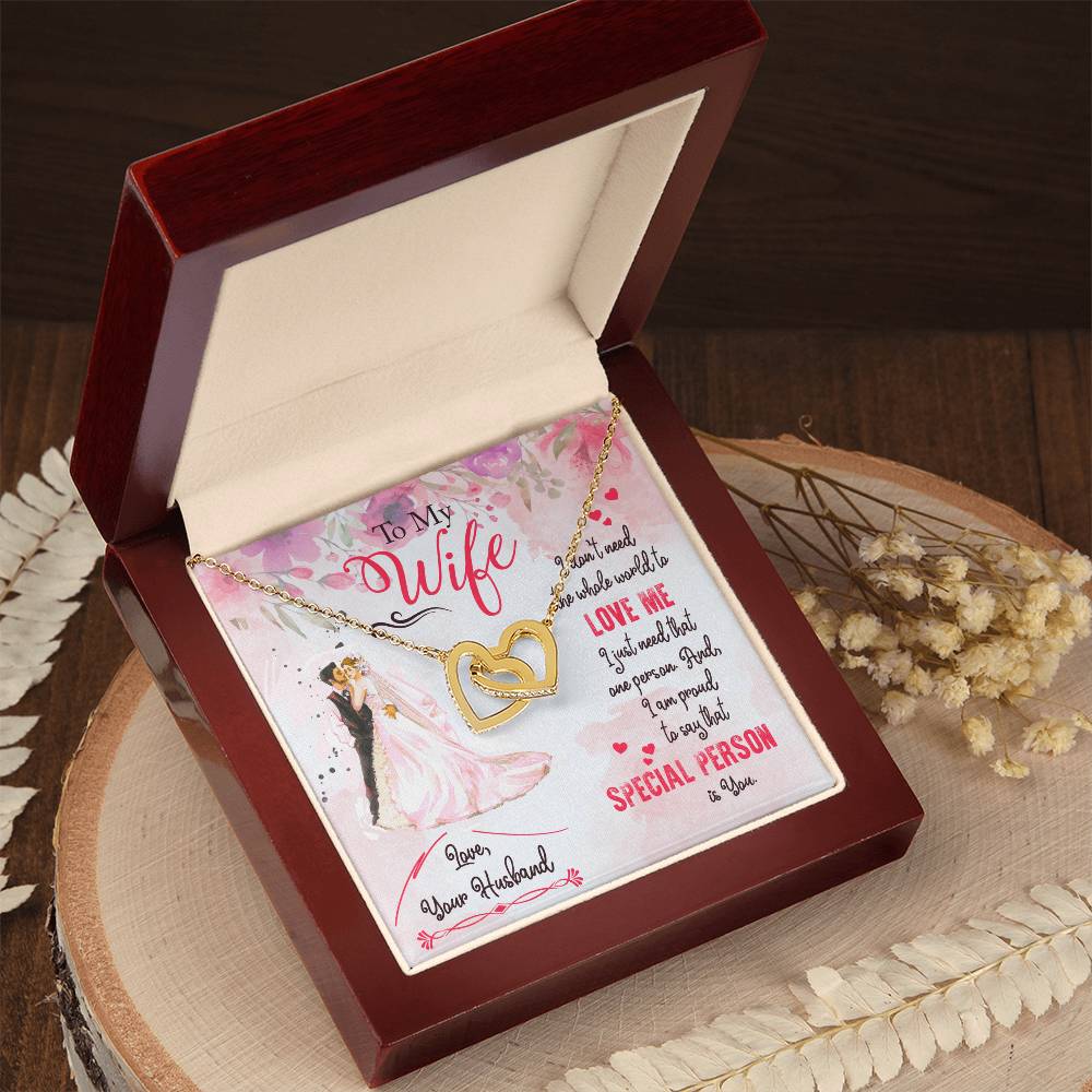 Gift For Wife - I Don'T Need The Whole World Necklace Interlocking Hearts Necklace