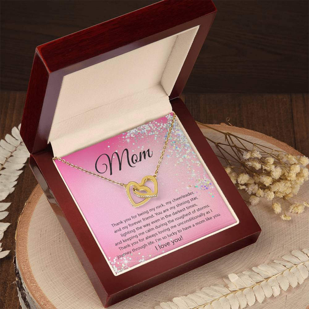 Thank You Mom Hearts Necklace Interlocking Hearts Necklace
