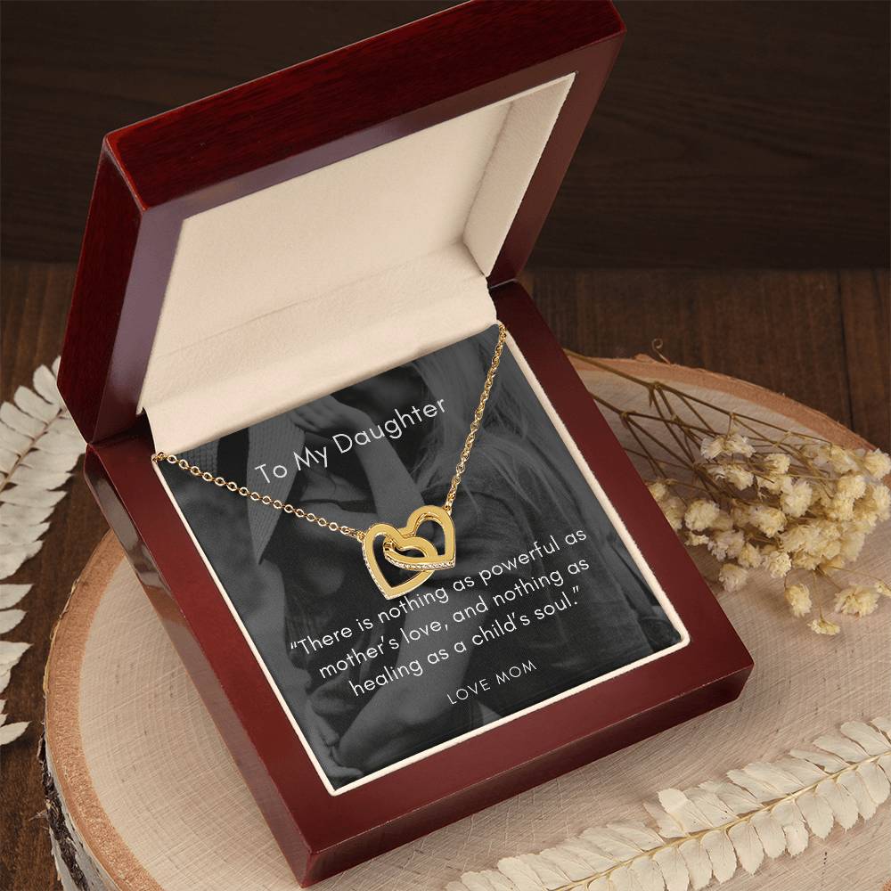 There Is Nothing As Powerful As Mother’S Love And Nothing As Healing As A Child’S Soul Interlocking Hearts Necklace