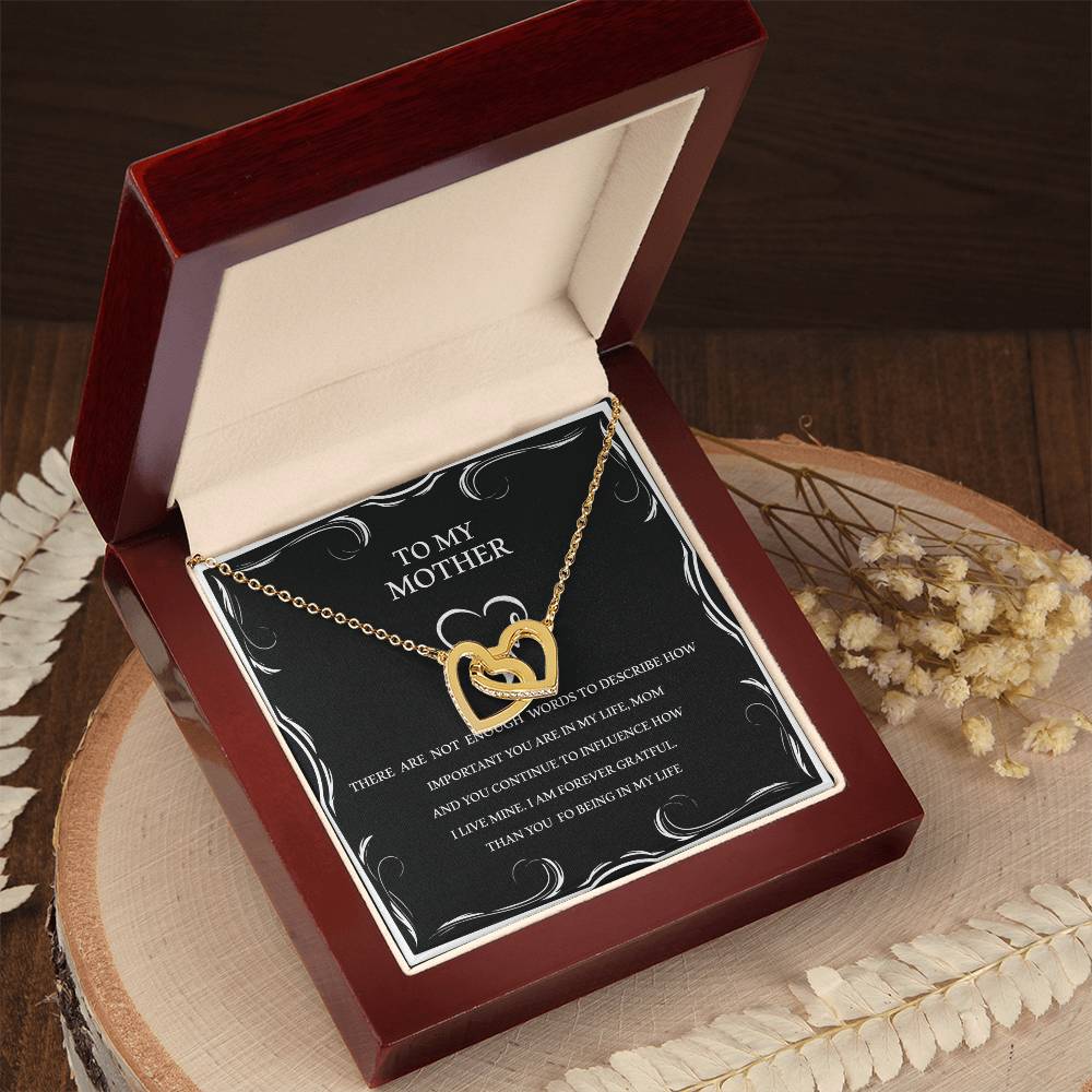 To My Mother - Two Hearts Interlocking Hearts Necklace