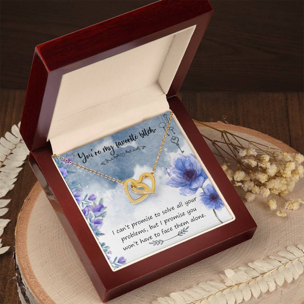 You'Re My Favorite Bitch - Interlocking Hearts Necklace