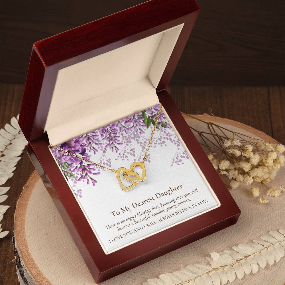 Interlocking Hearts Dearest Daughter Pendant Necklace Interlocking Hearts Necklace