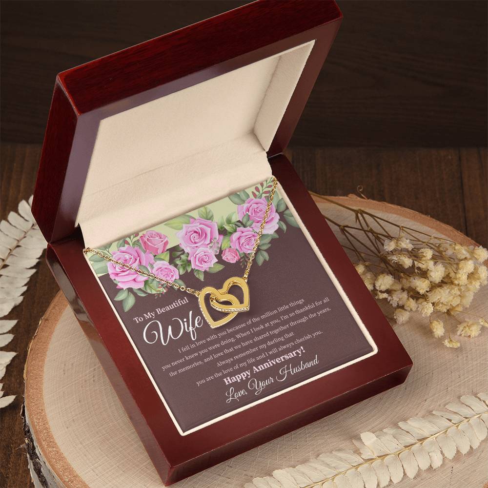 My Beautiful Wife - 2 Hearts Necklace Interlocking Hearts Necklace