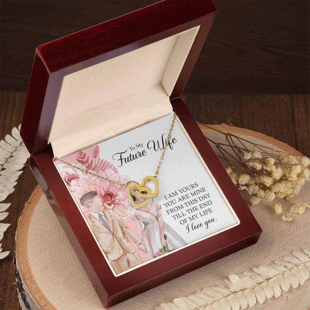 To My Amazing Future Wife Husband Love You Love For Partner Interlocking Hearts Necklace