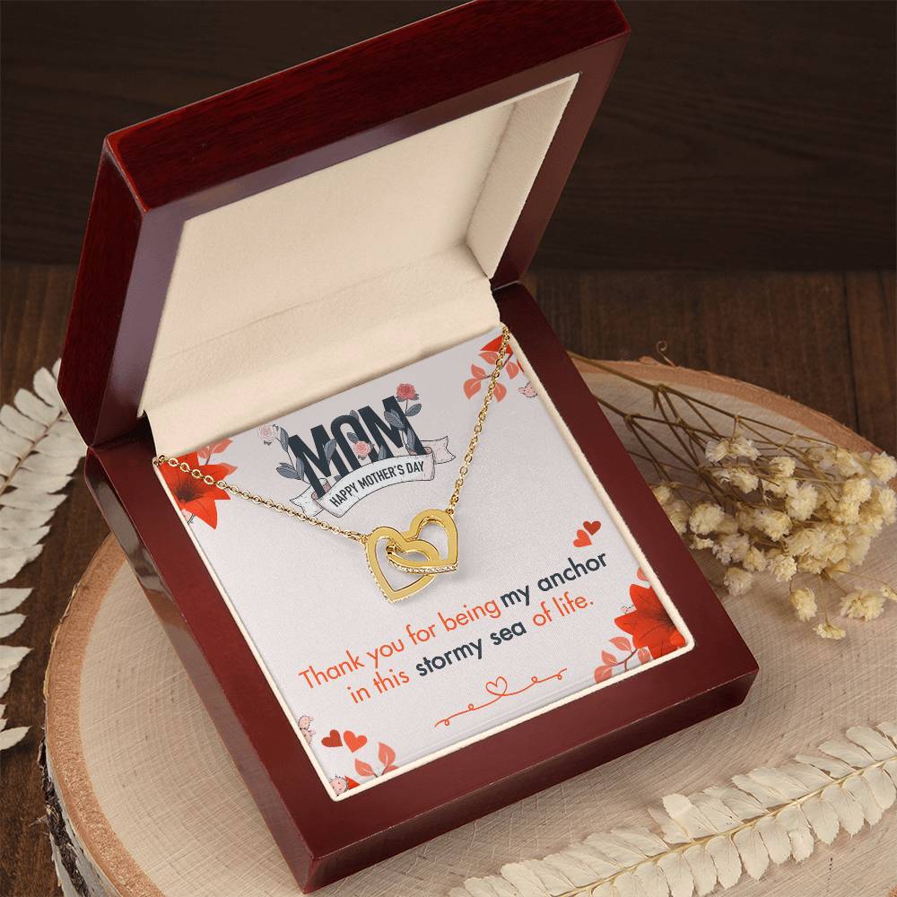 Thank You For Being My Anchor V2 Interlocking Hearts Necklace