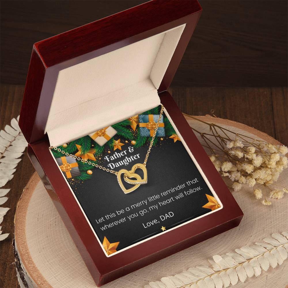 Father And Daughter Linked Hearts Interlocking Hearts Necklace