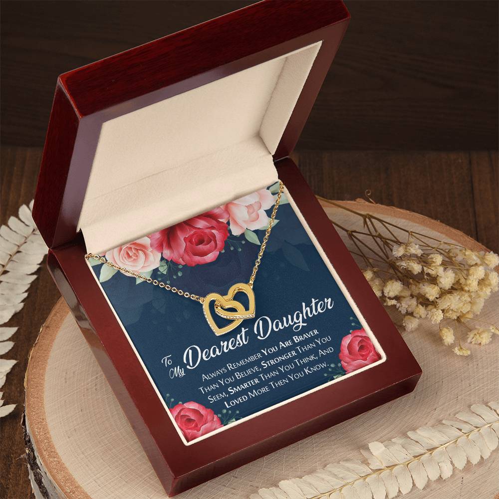 Best Gift For Daughter Always Remember You Are Breaver Interlocking Hearts Necklace
