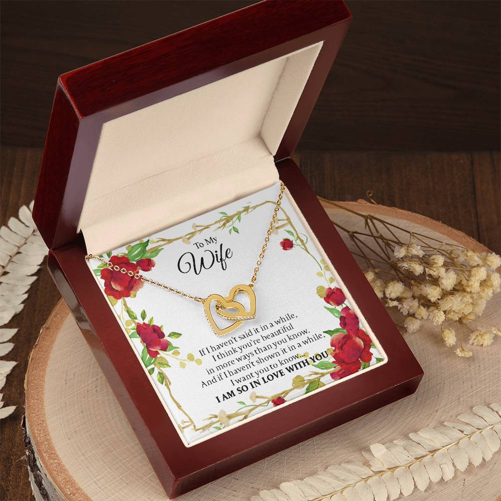 To My Wife - I Am So In Love With You - Forever Love Necklace Interlocking Hearts Necklace