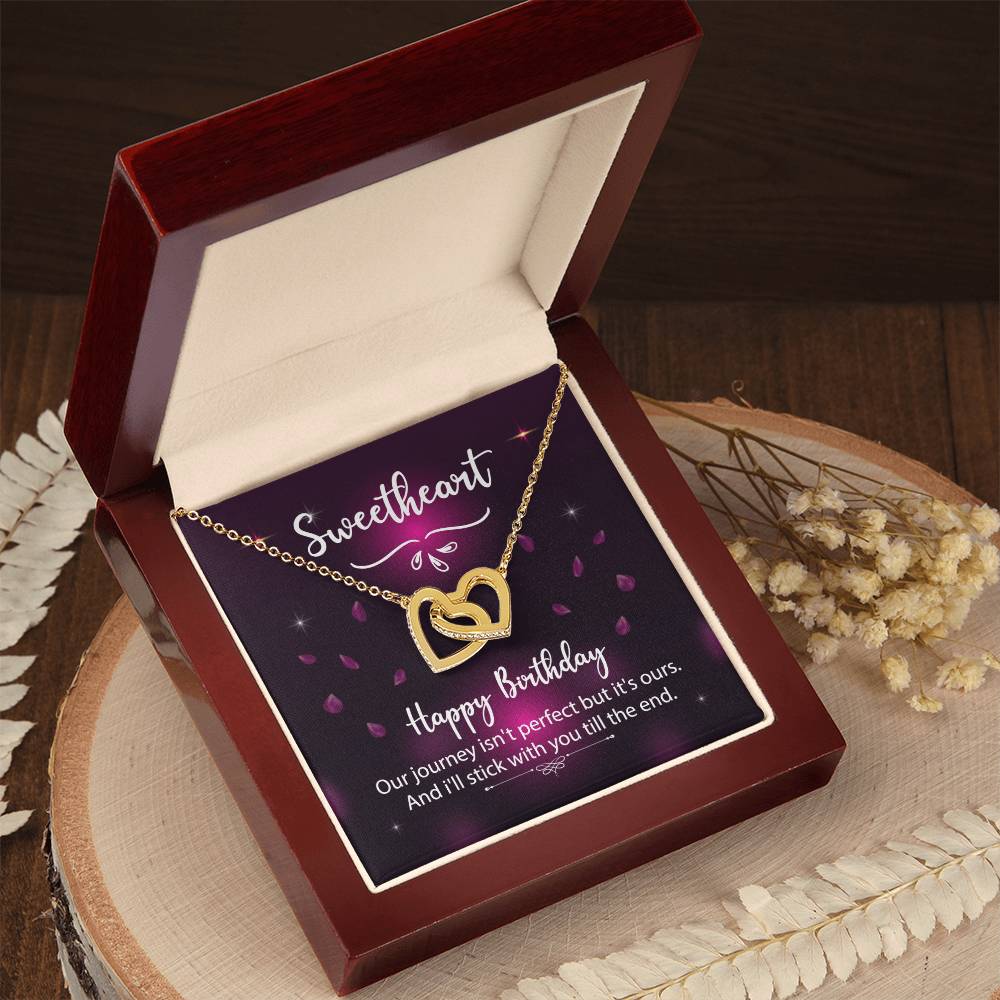 To Significant Other ☆ Sweetheart Happy Birthday ☆ Interlocking Hearts Necklace