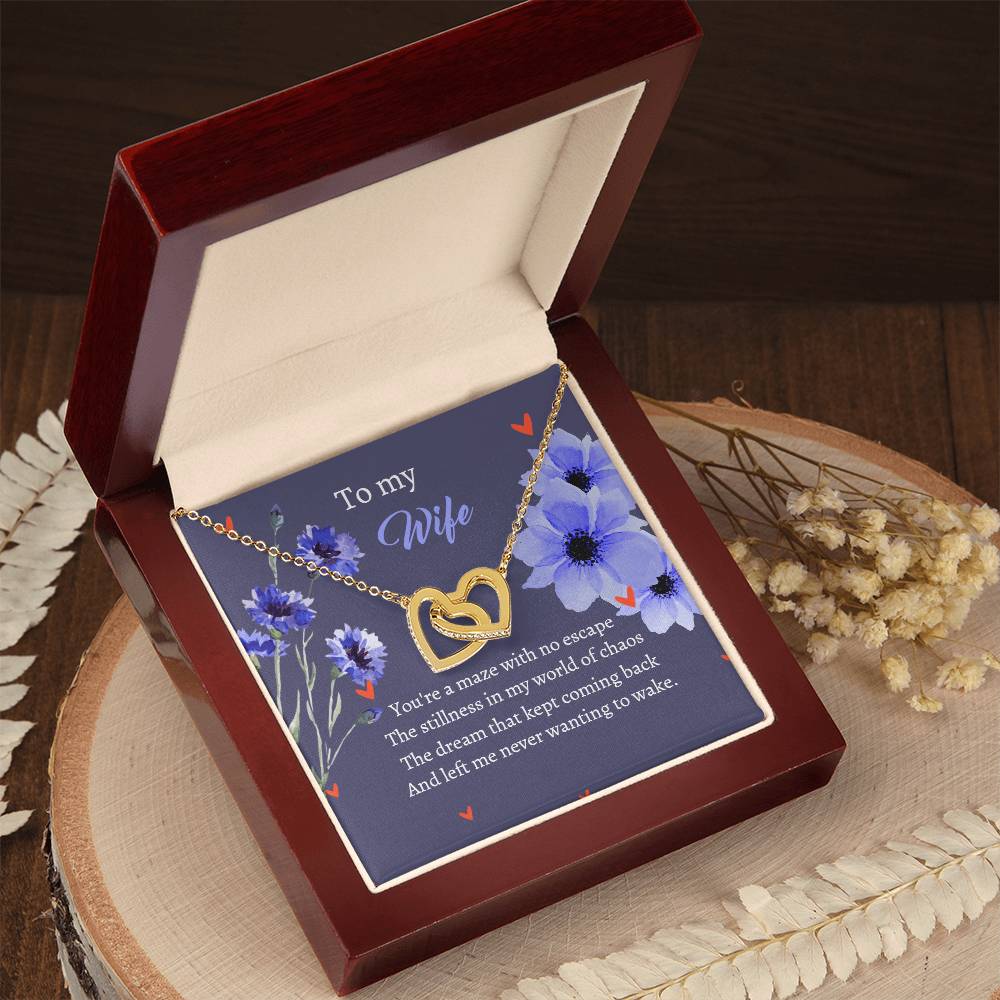 To My Wife - Escape World Dream - Necklace Interlocking Hearts Necklace