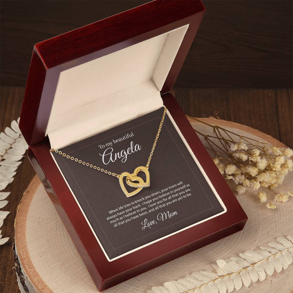 Personalized Heart Necklace And Jewelry Box Interlocking Hearts Necklace