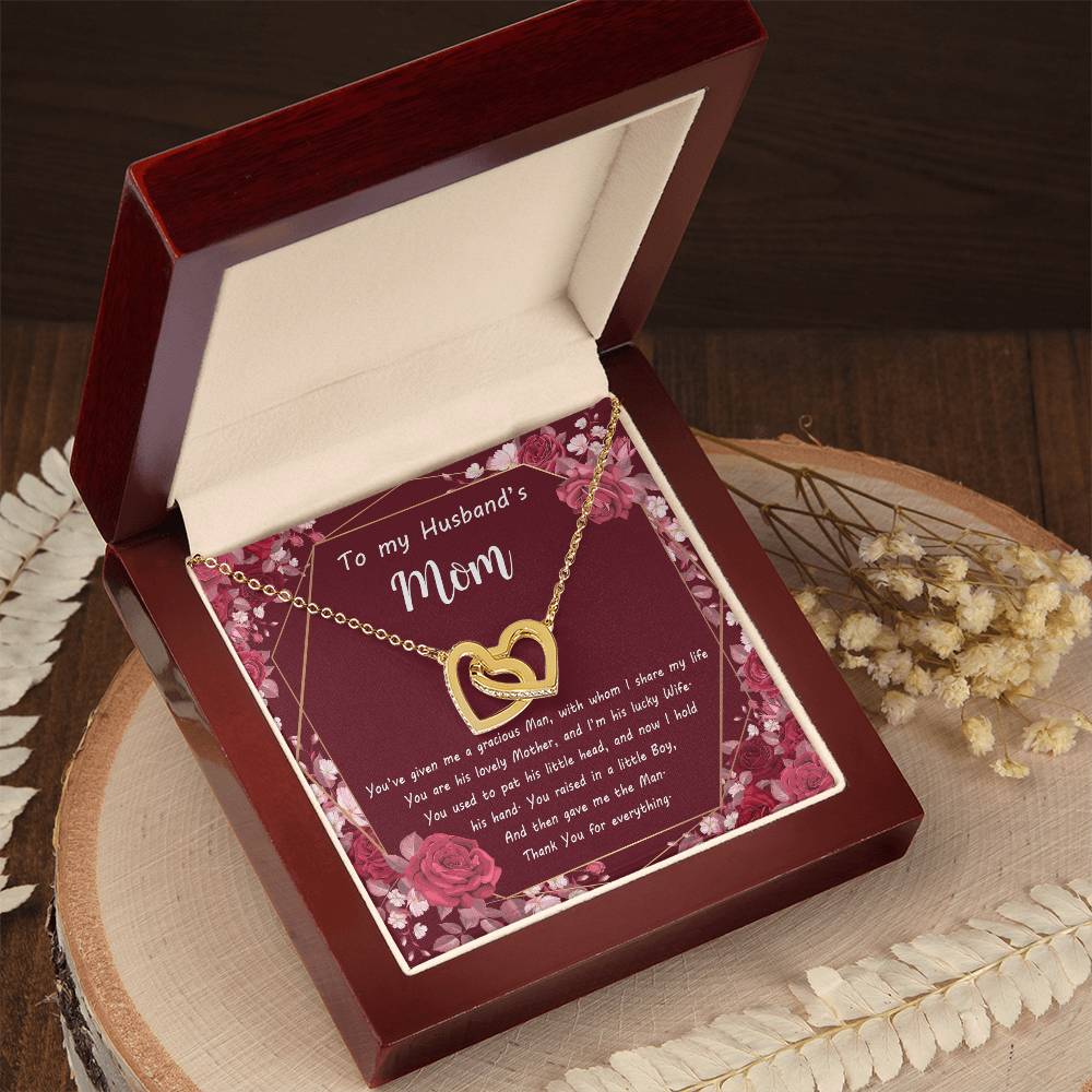 To My Husband'S Mom Interlocking Hearts Necklace