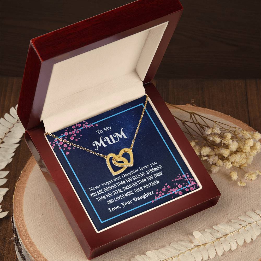 To My Mum- Mother'S Day Interlocking Necklace Interlocking Hearts Necklace