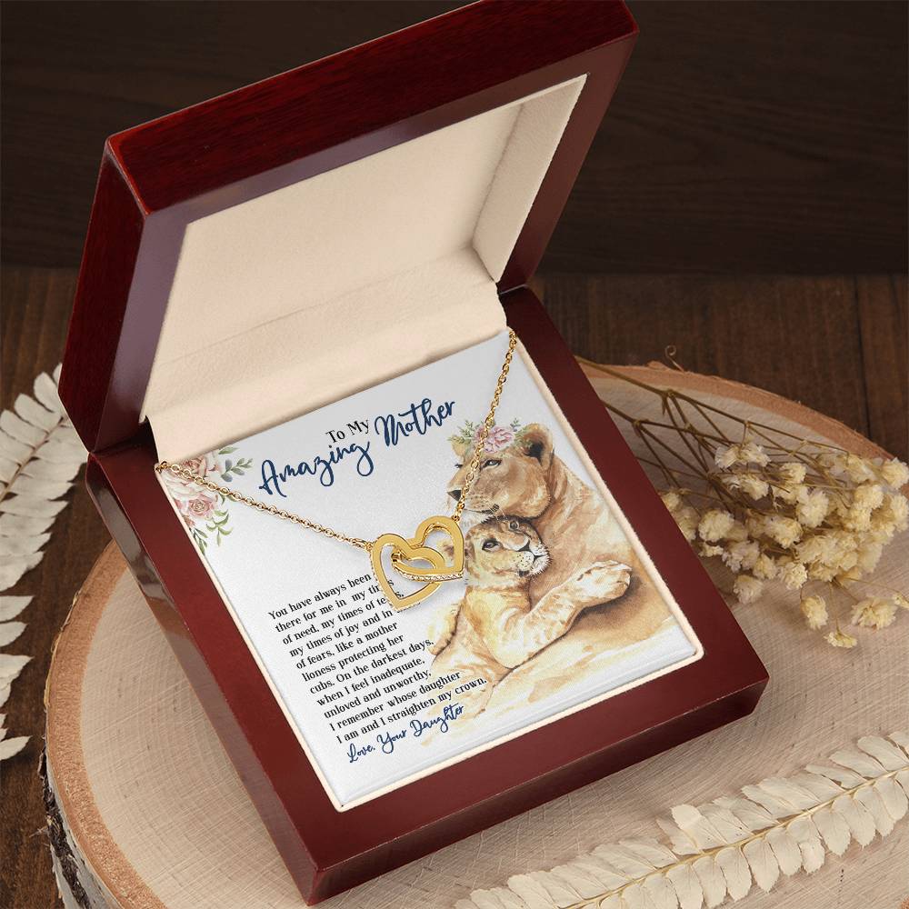To My Amazing Mother - You Have Always Been There - From Daughter Interlocking Hearts Necklace