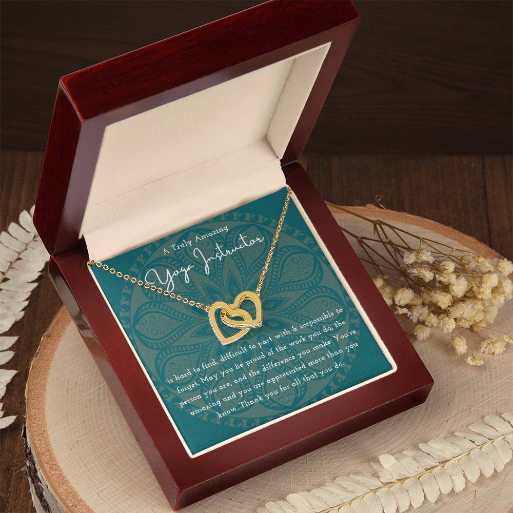 Gift For Yoga Instructor Yoga Instructor Appreciation Gift A Truly Amazing Yoga Instructor Gift Interlocking Hearts Necklace