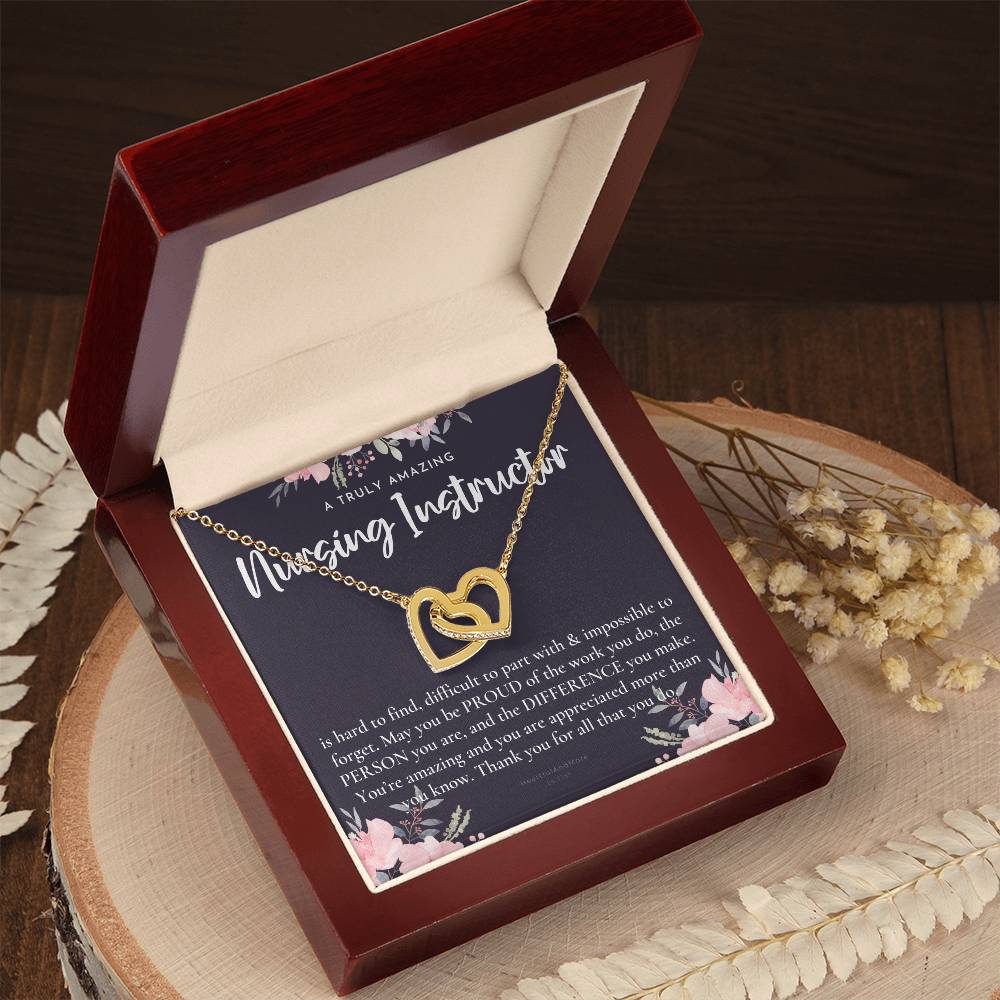Gift For Nursing Instructor Nursing Instructor Appreciation Gift A Truly Amazing Nursing Instructor Gift Interlocking Hearts Necklace