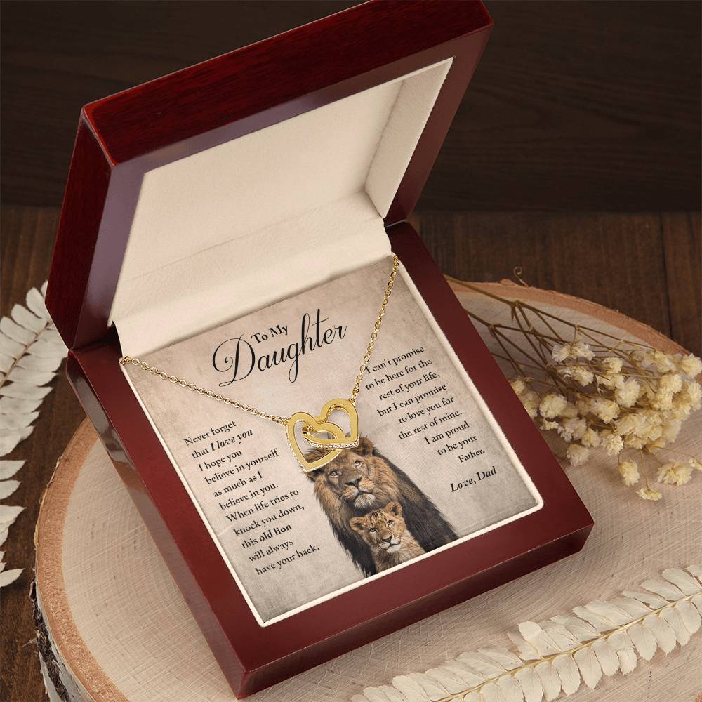 Daughter - Believe In Yourself - Necklace Interlocking Hearts Necklace