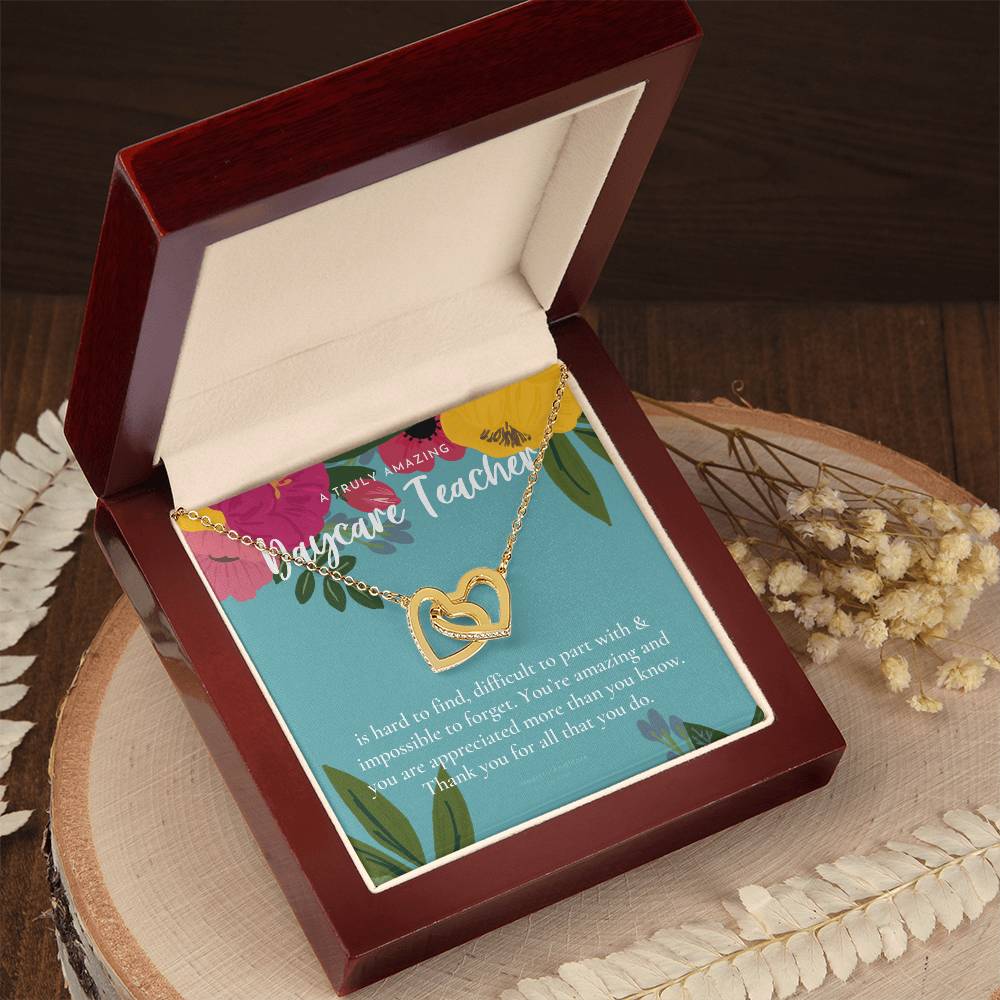 Daycare Teacher Gift For Daycare Provider Gifts Daycare Thank You Gifts Preschool Teacher Gift Thank You Gift Daycare Interlocking Hearts Necklace