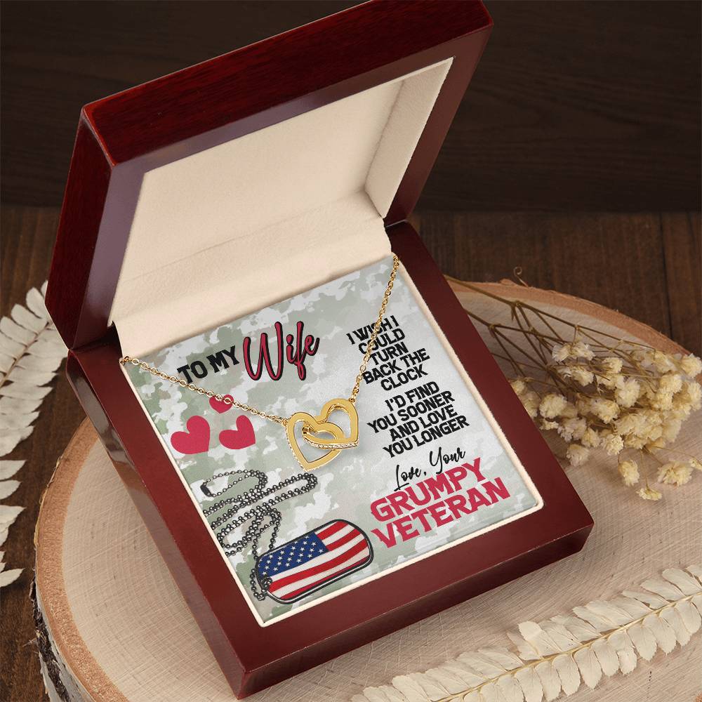 Veteran'S Wife- Interlocking Necklace Interlocking Hearts Necklace