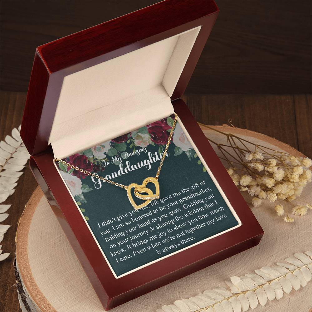 To My Granddaughter Gift From Grandmother Grandma And Granddaughter Necklace Granddaughter Birthday Gift Interlocking Hearts Necklace