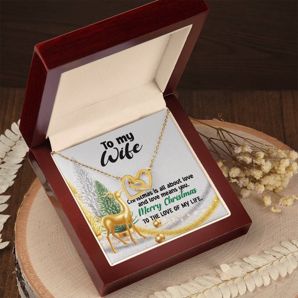 To My Wife Necklace Jewelry For My Wife Sentimental Gifts Necklace For Wife Christmas Gifts Necklace Gift Box Message Card Necklace Interlocking Hearts Necklace