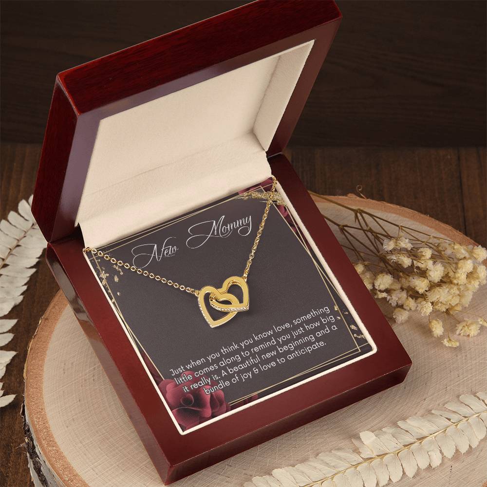 New Mommy Necklace New Mom Interlocking Hearts Necklace New Mom Necklace Personalized Pregnancynecklacemama To Be Necklacenew Mother