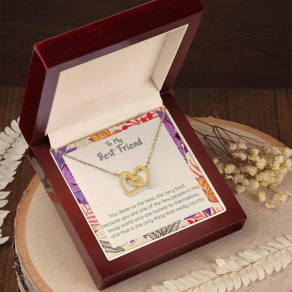 Best Friend Frida Kahlo Quote Inspirational Cz Necklace Interlocking Hearts Necklace