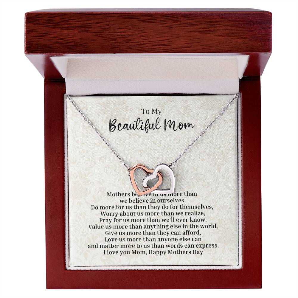 Mothers Day Two Hearts Necklace Mothers Day Gifts Daughter To Mom Gifts Gifts For Mom Son To Mom Gift Necklace For Mom Interlocking Hearts Necklace