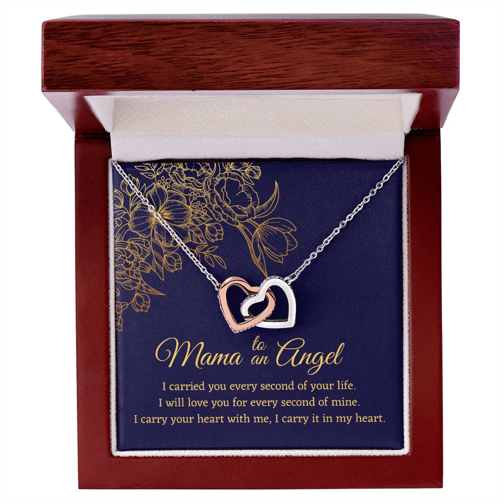Mama To An Angel - Interlocking Hearts - Miscarriage Gift Necklace Angel Baby Miscarriage Keepsake Pregnancy Loss Bereavement Gift Stillborn Interlocking Hearts Necklace