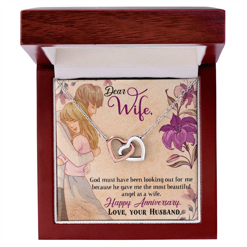Happy Anniversary Interlocking Hearts Necklace