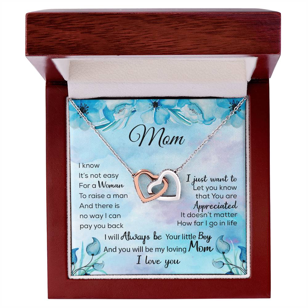 Gift To My Mom Necklace Birthday Christmas Gift To My Mother Mom Necklace To My Mom Necklace To My Mom Mom Birthday Card Interlocking Hearts Necklace