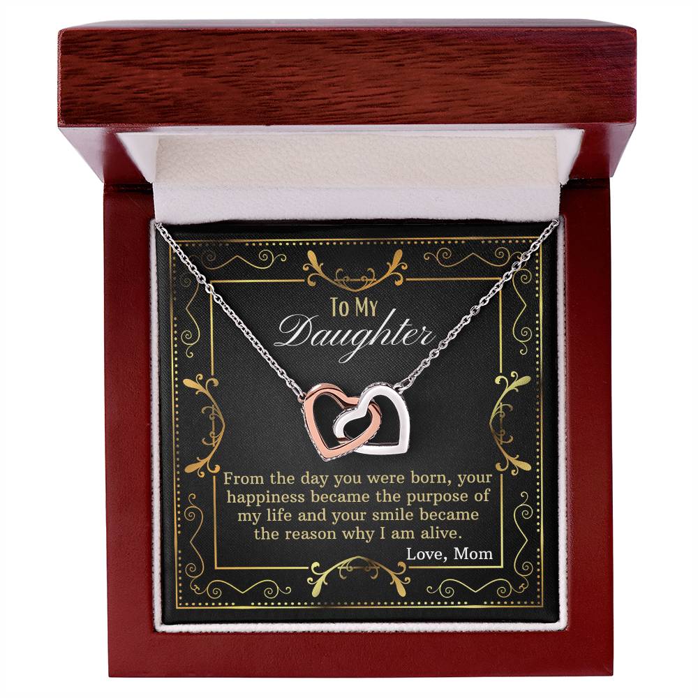 Gift From Mom To Daughter Interlocking Hearts Necklace