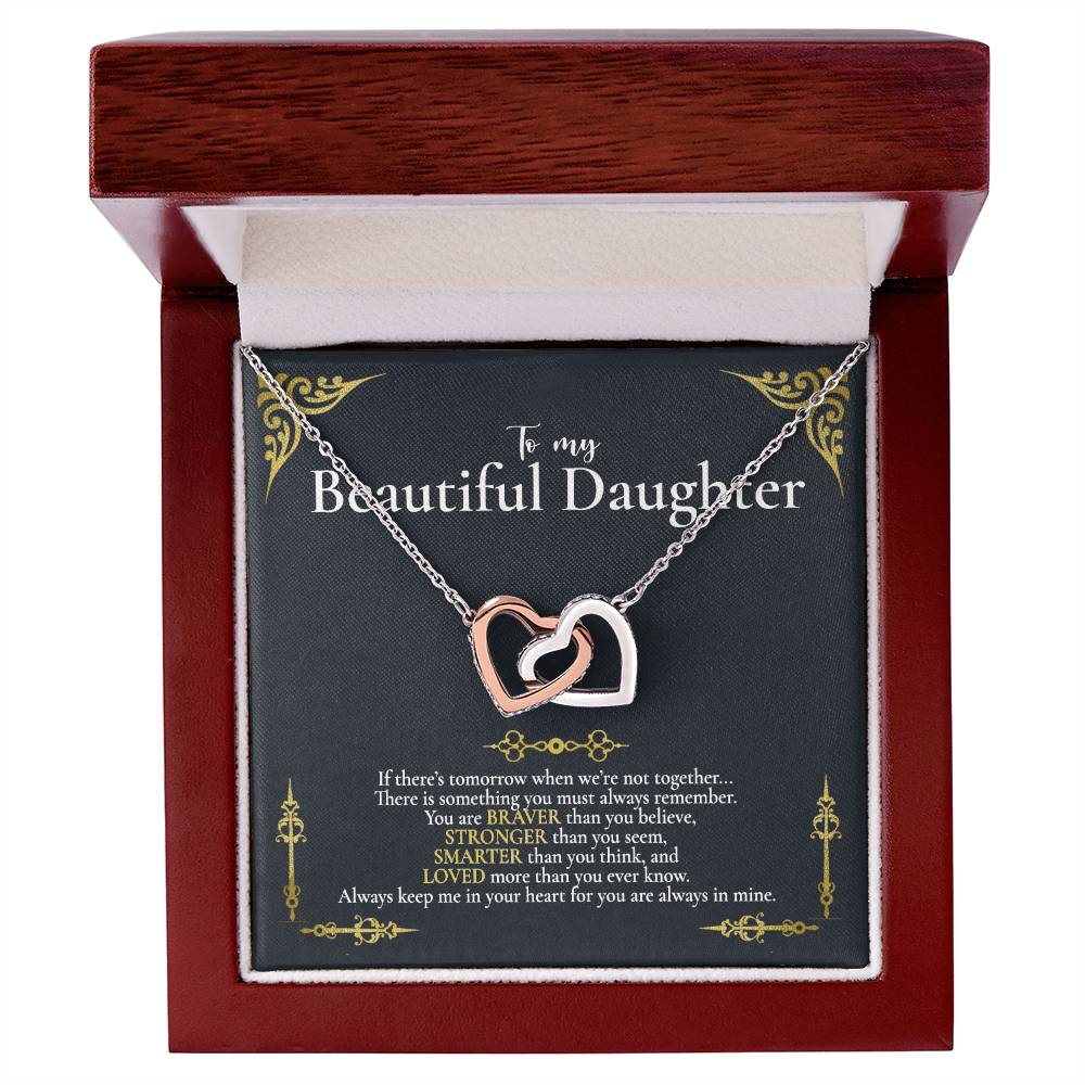 Interlocked Hearts - To Daughter Interlocking Hearts Necklace