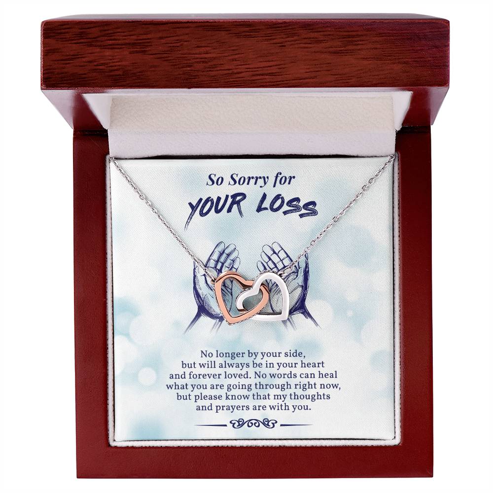So Sorry For Your Loss In Loving Memory Of Your Mom Initials Hearts Necklace Grief And Loss Of Mom Condolence Gift Memorial Jewelry Interlocking Hearts Necklace
